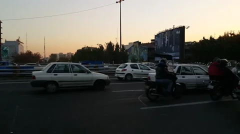 TEHRAN, IRAN, DEC 2015: Traffic jam in Tehran the capital city of Iran Stock Footage 58949826