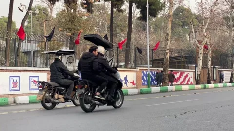 Tehran, Iran, Former Us Embassy, Hostage Crisis 1979, Compound, Traffic Stock Footage 267005184