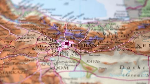 Tehran, Iran highlighted on a world map 4K Video stock 300660486