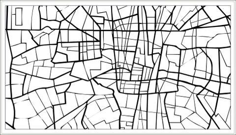 Tehran Iran Map in Black and White Color. Stock Illustration