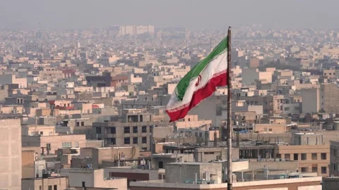 Tehran Iranian Flag Stock Footage 335881929