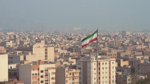 Tehran Iranian Flag Stock Footage 335882263