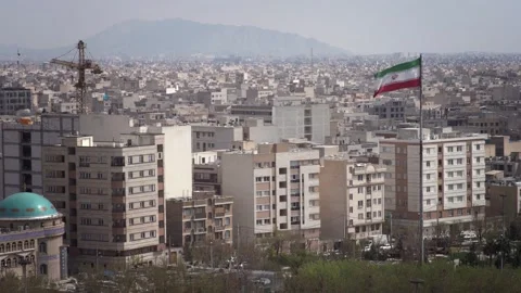 Tehran Iranian Flag Stock Footage 335883272