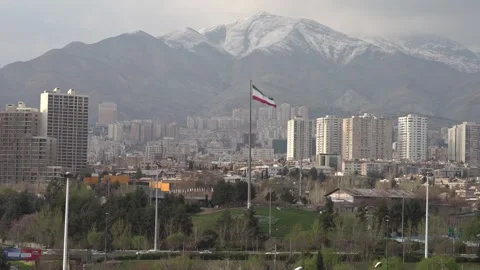 Tehran Iranian Flag Stock Footage 335883292