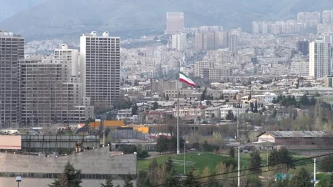 Tehran Iranian Flag Stock Footage 335883401