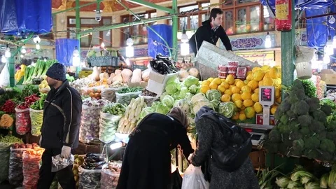 Tehran Market Tajrish Bazaar - Iran Stock Footage 79734304