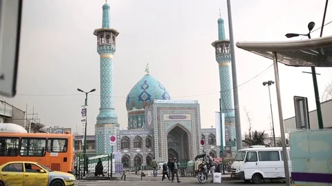 Tehran Mosque - Iran - Big City Winter Stock-Footage 79734544