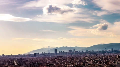 Tehran skyline day timelapse Video stock 134310322