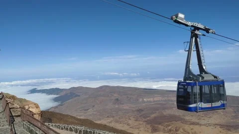 Teide CableCar Reaching The Top 스톡 동영상 142931014
