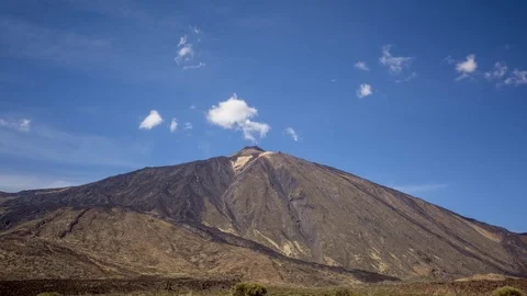 Teide mountain, National Park Tenerife, time lapse of clouds around the peak Stock Footage