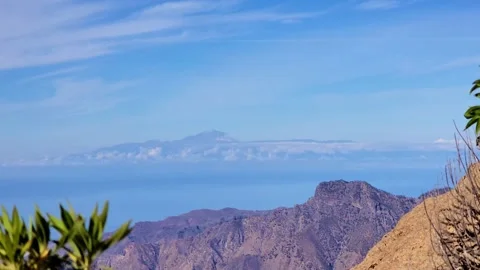 Teide peak seen from Gran Canaria Stock Footage 297067339