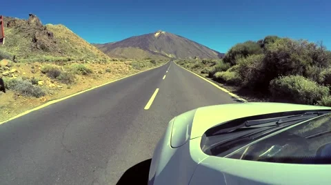 Teide view while driving Stock Footage 54516564
