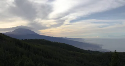 Teide volcano and clouds Stock Footage 145365655