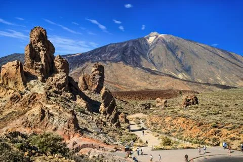 Teide volcano and Roques de Garcia Stock Photos