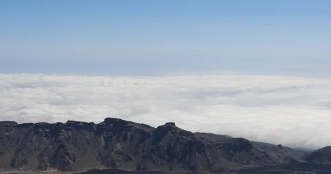 Teide volcano, beautiful cloudscape with large, building clouds. Stock Footage 87164502