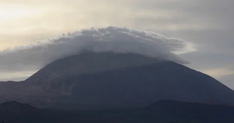Teide volcano clouds hat Stock-Footage 145365420