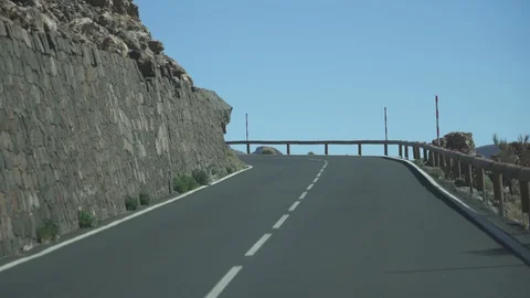 Teide volcano, serpentine road Stock Footage 128721129