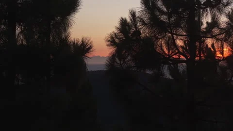 Teide volcano at sunset from Gran Canaria Stock Footage 313383776