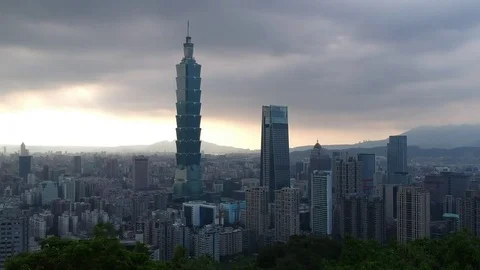 Teipei101- aerial view 库存影片 81245382