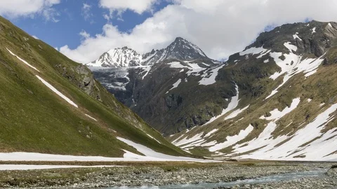 Teischnitz valley and Grossglockner time lapse Stock Footage 122491378