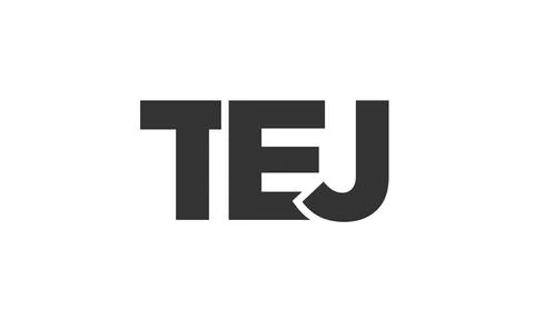 TEJ logo design template with strong and modern bold text. Initial based ve.. Illustrazione stock