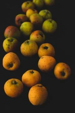 Tejocote fruit macro close up Stock Photos