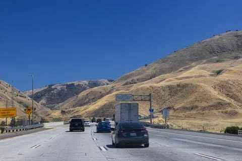 Tejon Pass on I-5 Corridor in Southern California, USA Stock Photos