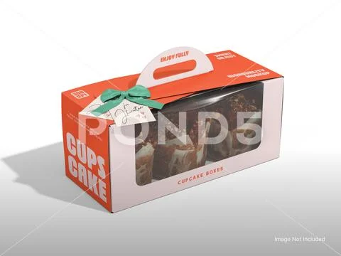 Tekaway Box Packaging with Transparent Window and Bow Mockup 3D Rendering PSD Template