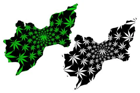 Tekirdag (Provinces of the Republic of Turkey) map is designed cannabis leaf Stock Illustration