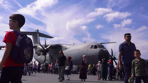 Teknofest Aviation and Space Technology Festival at the new airport, Turkey Stock Footage 96008876