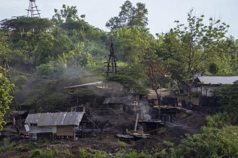 Teksas Wonocolo mining in Bojonegoro Stock Photos