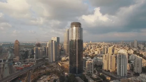 Tel Aviv Aerial View, Fly Over The Tel Aviv And Ramat Gan Vidéo 80904258