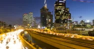 Tel Aviv And Ayalon Freeway From Day To Night - Hyperlapse Stock Footage