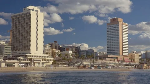 Tel Aviv Beach At Day Vidéo 106322617