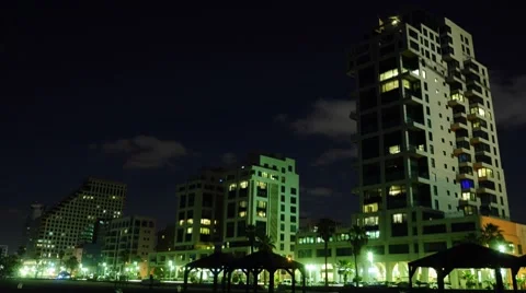 Tel Aviv beach sunset timelapse Stock Footage