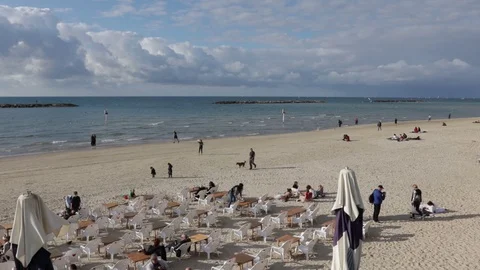Tel aviv beach12 Stock Footage 128714996