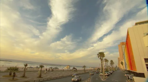 Tel Aviv Board Walk Sunset Stock Footage 25181809