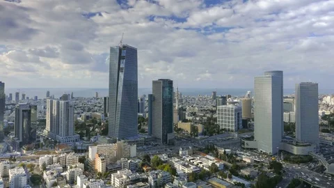 Tel Aviv city cloudscape sunset timelapse Stock-Footage 71066964
