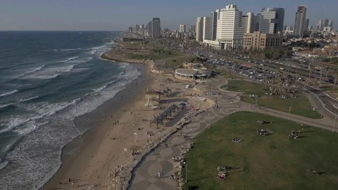 Tel Aviv coastline 005 Stock Footage 123335729