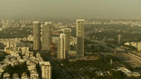 Tel Aviv day view pan 5 Stock Footage 10594571