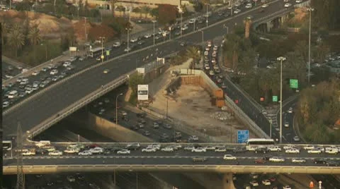 Tel Aviv day view traffic 2 Stock Footage 10595462
