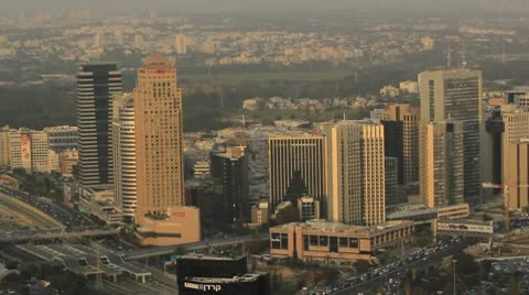 Tel Aviv day view traffic 6 Stock Footage 10597584