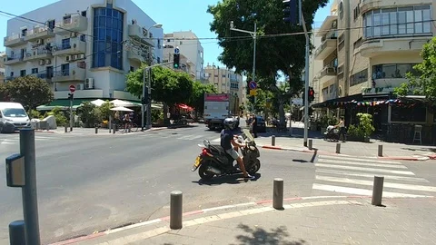 Tel Aviv, Dizengoff Street Stock Footage 93363371