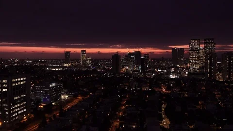 Tel aviv, Fast moving clouds, Tel Aviv buildings Stock Footage 124682878