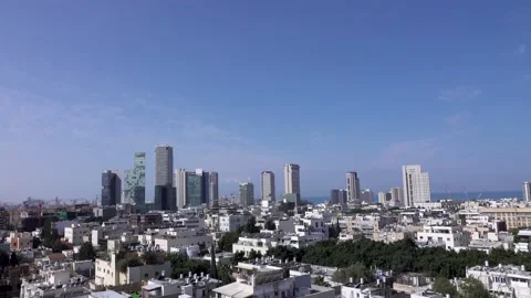 Tel aviv, Fast moving clouds, Tel Aviv buildings Vidéo 196971216