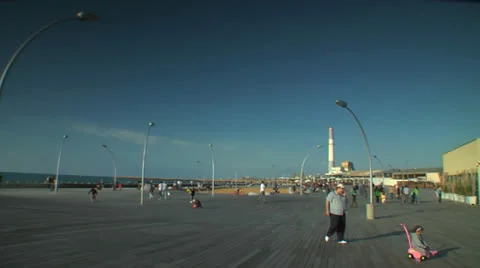 Tel Aviv Harbor Boardwalk Day Stock Footage 25181985