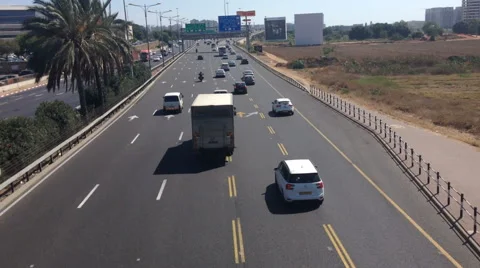 Tel Aviv high way on medium traffic Stock Footage 41651403