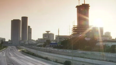 Tel Aviv highway time lapse Stockbeeldmateriaal 337941