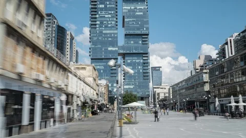 Tel Aviv hyperlapse Givon square Stock-Footage 126969013