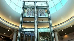 inside glass elevator
